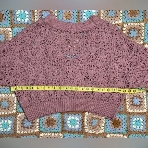 Free People Cropped Chloe Cardigan Medium Pressed Flowers - Picture 5 of 13